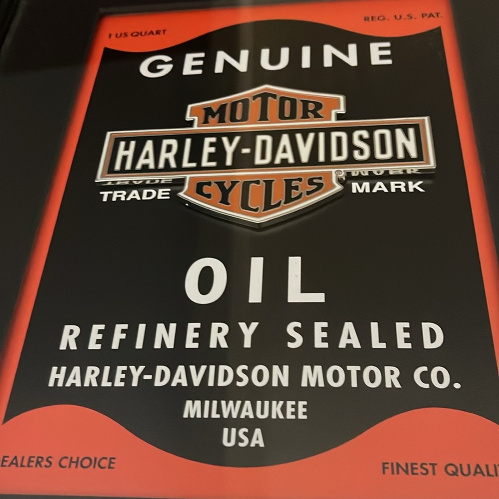 HARLEY DAVIDSON OIL CAN FRAMED PIN Set #568 OF #1000 MINT Condition